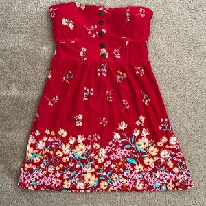 ⭐️Off the shoulder mini red dress with flowers